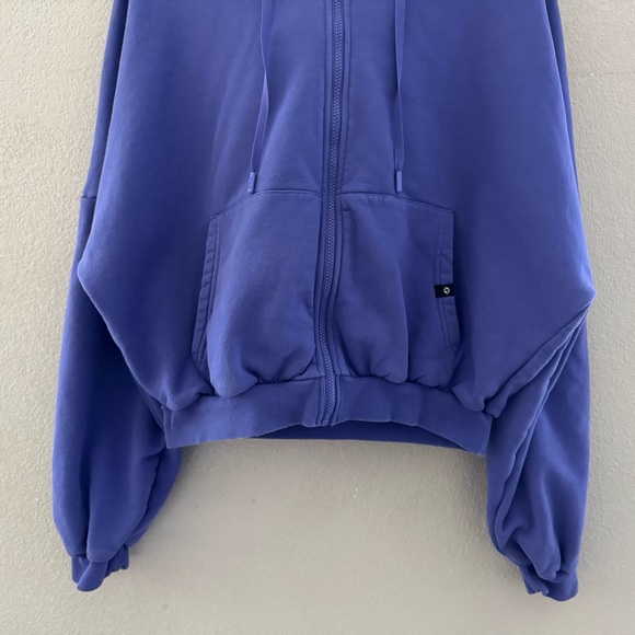 PopFlex Cloud Full Zip Hoodie Small Med Violet Cotton Fleece Casual Activewear - Picture 5 of 9